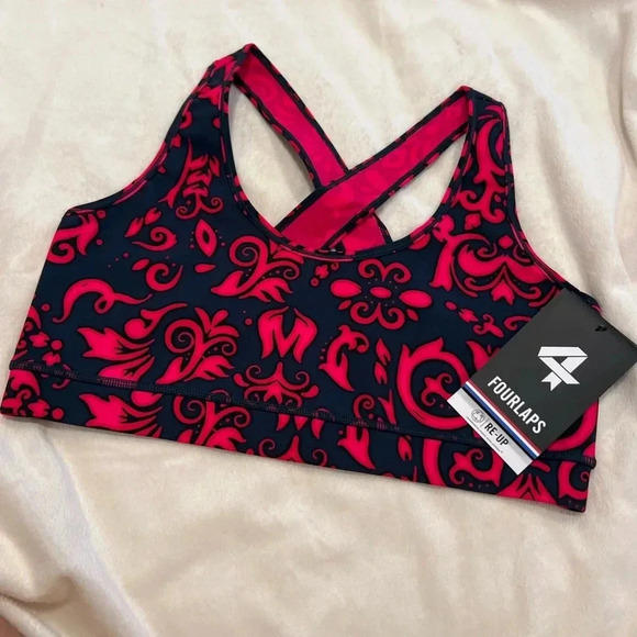 NWT FourLaps Infinity Sports Bra Size M - Velvet Wallpaper - Picture 1 of 3